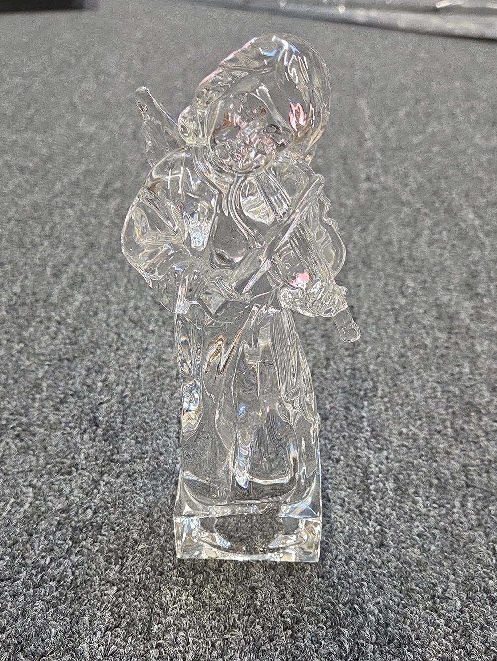 Clear Glass Angel Figurine Home Art - Transparent Decorative Sculpture